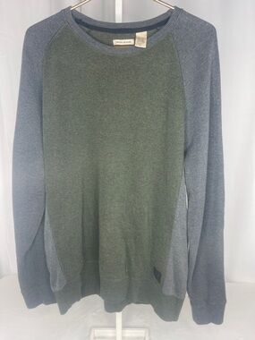 DKNY Jeans Men's Sweater Color Block Pullover, Olive